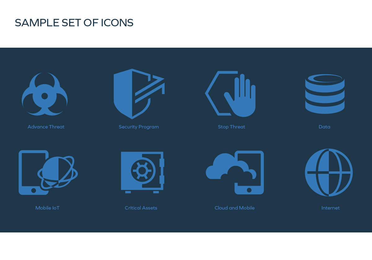 Sample set of cybersecurity icons