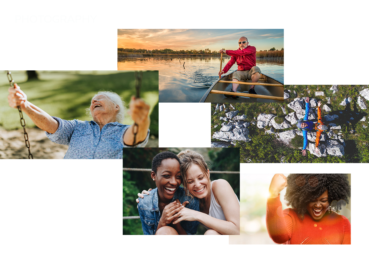 Sample set of photo library developed for Pfizer Healthcare brochures