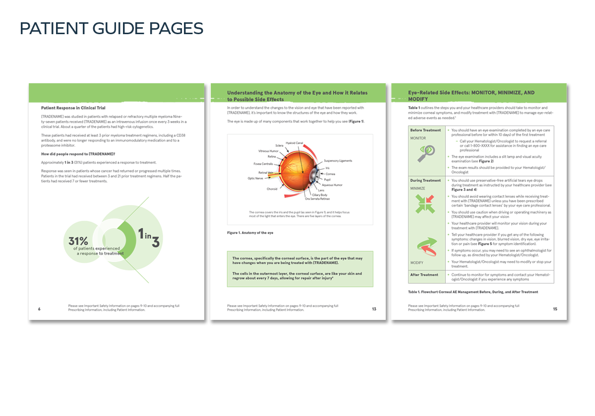 Sample pages of patient guide