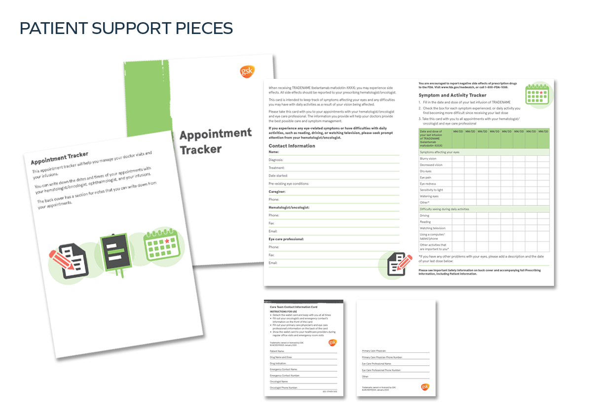 A sample set of materials to support patient treatment journey